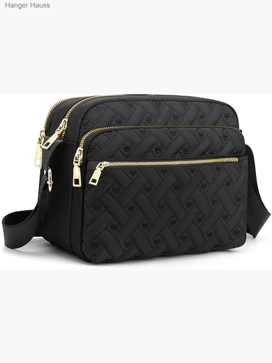 Handbags - Medium Nylon Crossbody Bag - Travel Quilted Purse